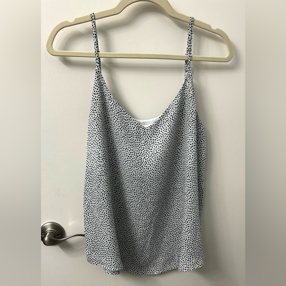 Mine Black and White Polka Dot Camisole Large